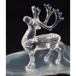 Swarovski Crystal Reindeer with Mirror base code 214821 retired, boxed with paperwork.