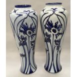 Moorcroft pair of outstanding large vases, fully marked & signed to base 2003, 36cms high.