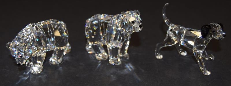 Swarovski Crystal Sister Bear 866308 together with Brother Bear 866407, Dalmatian Puppy 628947 all