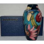 Moorcroft "Mayfly" vase 20cms high 2004, fully marked & signed to base, boxed.