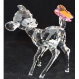 Swarovski Crystal Disney Bambi with Pink Butterfly, code 943951, retired, boxed with paperwork.