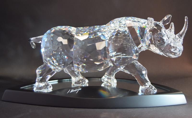 Swarovski Crystal large rare limited edition The Rhinoceros code 945461 / 9100 000 116 retired, c/