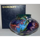 Moorcroft "Saadian" vase 11cms high, 18cms dia, 2001, fully marked & signed to base, boxed.