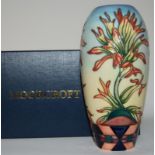 Moorcroft "Indian Paintbrush" 18.5cms high, fully marked & signed to base boxed.