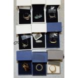 Swarovski Crystal qty of Rings, all boxed (9)