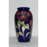 Moorcroft "Pink tulip on blue" limited edition 7" vase by Sharon Eaton fully signed & marked to base