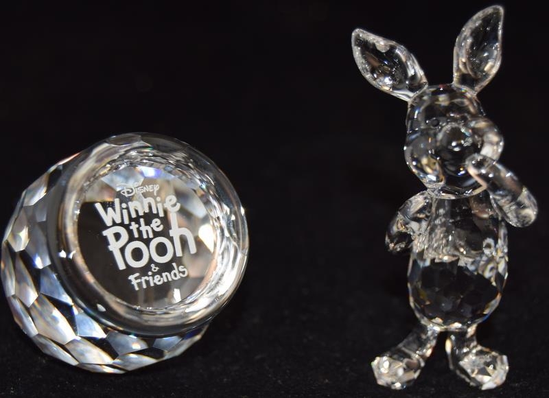 Swarovski Crystal Disney Piglet, code 905771 together with Winnie the Pooh honey pot plaque code