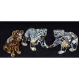 Swarovski Crystal Society Bear Cubs, code 1079156 together with Lion cub code 5173246, retired,