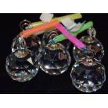 Swarovski Crystal boxed set of six Christmas Baubles code 7403 NR 030.