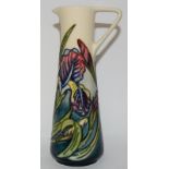 Moorcroft Iris Pattern ewer/jug 20cms high designed by Rachel Bishop fully marked & signed to base.