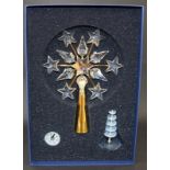 Swarovski Crystal Gold Christmas Tree Topper on stand code 632785 boxed with all relevant paperwork.