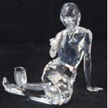 Swarovski Crystal Mermaid holding Pearl, code 827603 retired, boxed with paperwork.