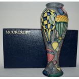 Moorcroft "Balloons" (Moorcroft Design Studio piece) large vase 27cms high, fully marked & signed to