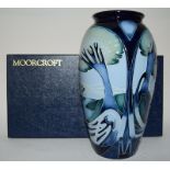 Moorcroft "Knypersley" vase 25cms high 2003, fully marked & signed to base, boxed.