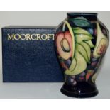 Moorcroft "Queens Choice" vase 15.5cms high, fully marked & signed to base, boxed.