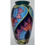 Moorcroft "Saachian" vase 25.5cms high 2001, fully marked & signed to base.