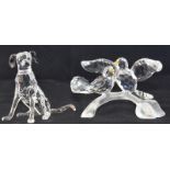 Swarovski Crystal Turtle Doves 657378 together with a Dalmatian 628948 both boxed with paperwork.