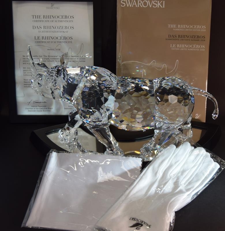 Swarovski Crystal large rare limited edition The Rhinoceros code 945461 / 9100 000 116 retired, c/ - Image 4 of 5