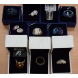 Swarovski Crystal qty of Rings, all boxed (10)