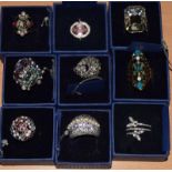 Swarovski Crystal qty of Rings, all boxed (9)