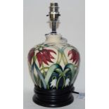 Moorcroft Sorrow & Laughter 29cms high lamp base (to top of light fitting) with official Moorcroft