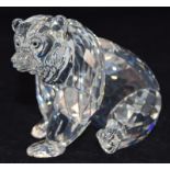 Swarovski Crystal large Grizzly Bear code 243880 retired, boxed with paperwork.