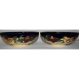 Moorcroft "Anna Lily" pair of large fruit bowls 25.5" cms dia, 10cms high, fully marked & signed