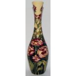Moorcroft Dog Rose trial vase 30cms high fully marked & signed to base.