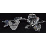 Swarovski Crystal Sea Turtles code 826480 together with Rose Flower code 890289 both boxed with