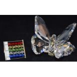 Swarovski Crystal Butterfly on flower, code 840190, together Abacus code 692829 retired, boxed (2)