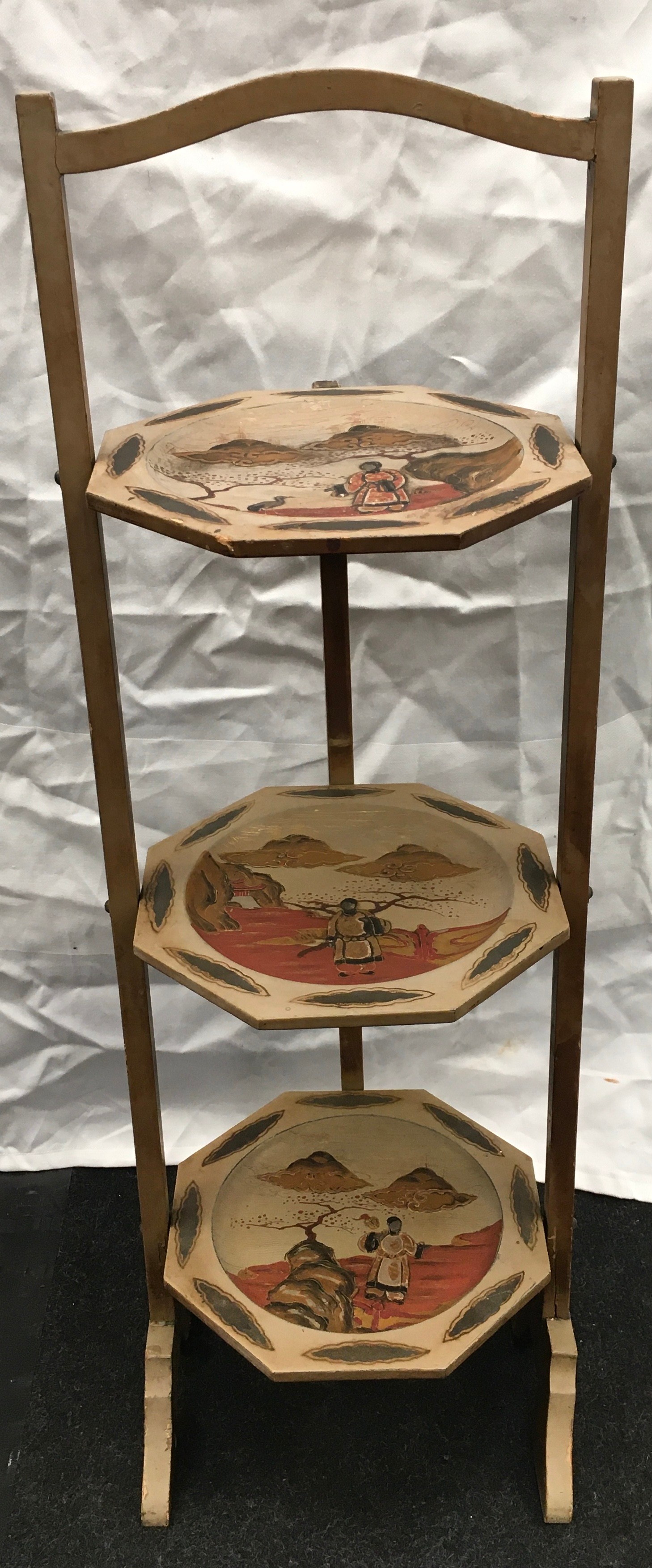 Japanese lacquer cake stand 83cm tall.