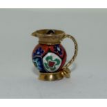 9ct gold charm as a Bavarian drinking Stine with enameled decoration total weight 7 gm