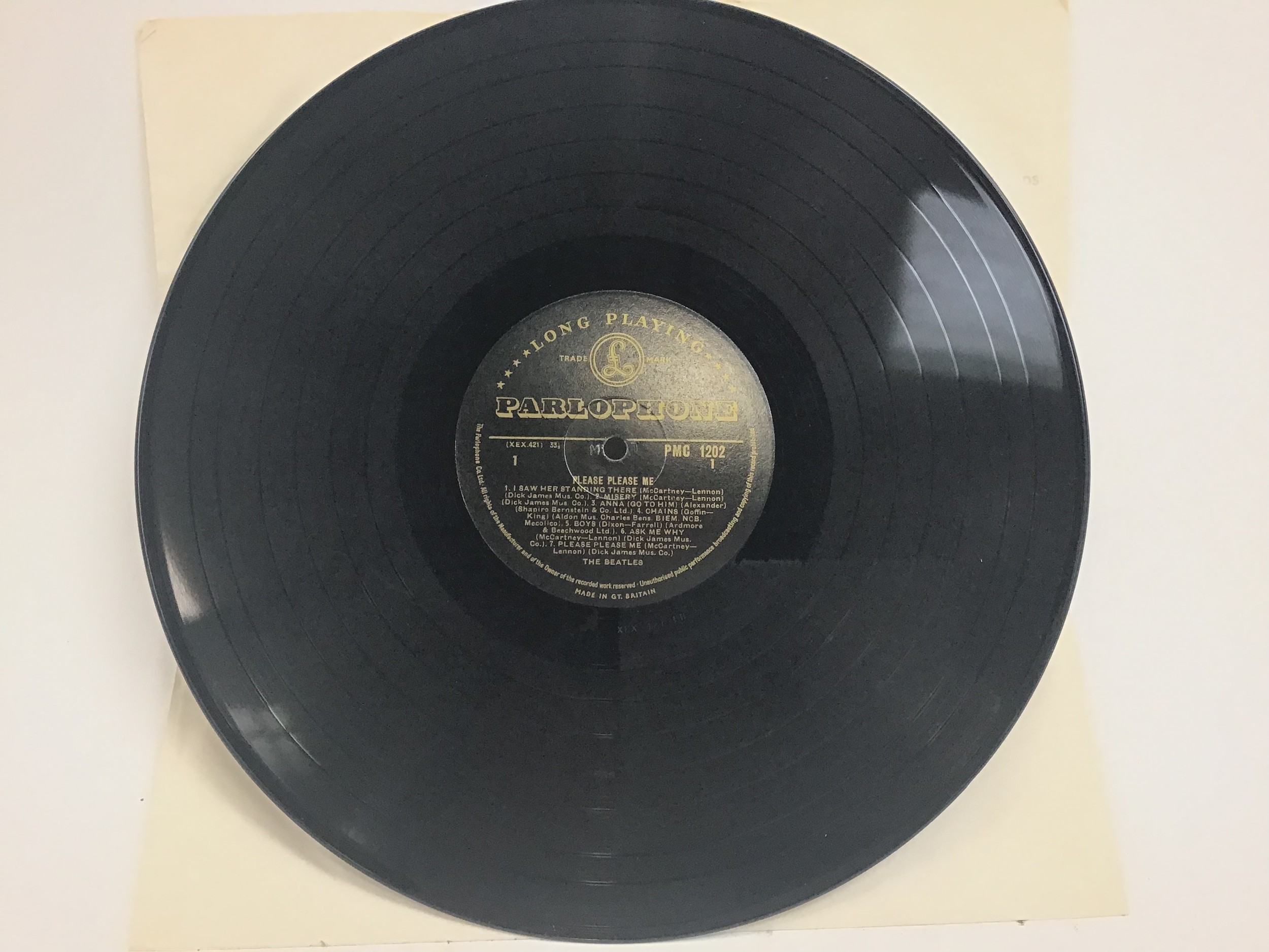 BEATLES - BLACK AND GOLD ?Please Please Me? LP vinyl record. Found on the Parlophone label PMC - Image 10 of 13