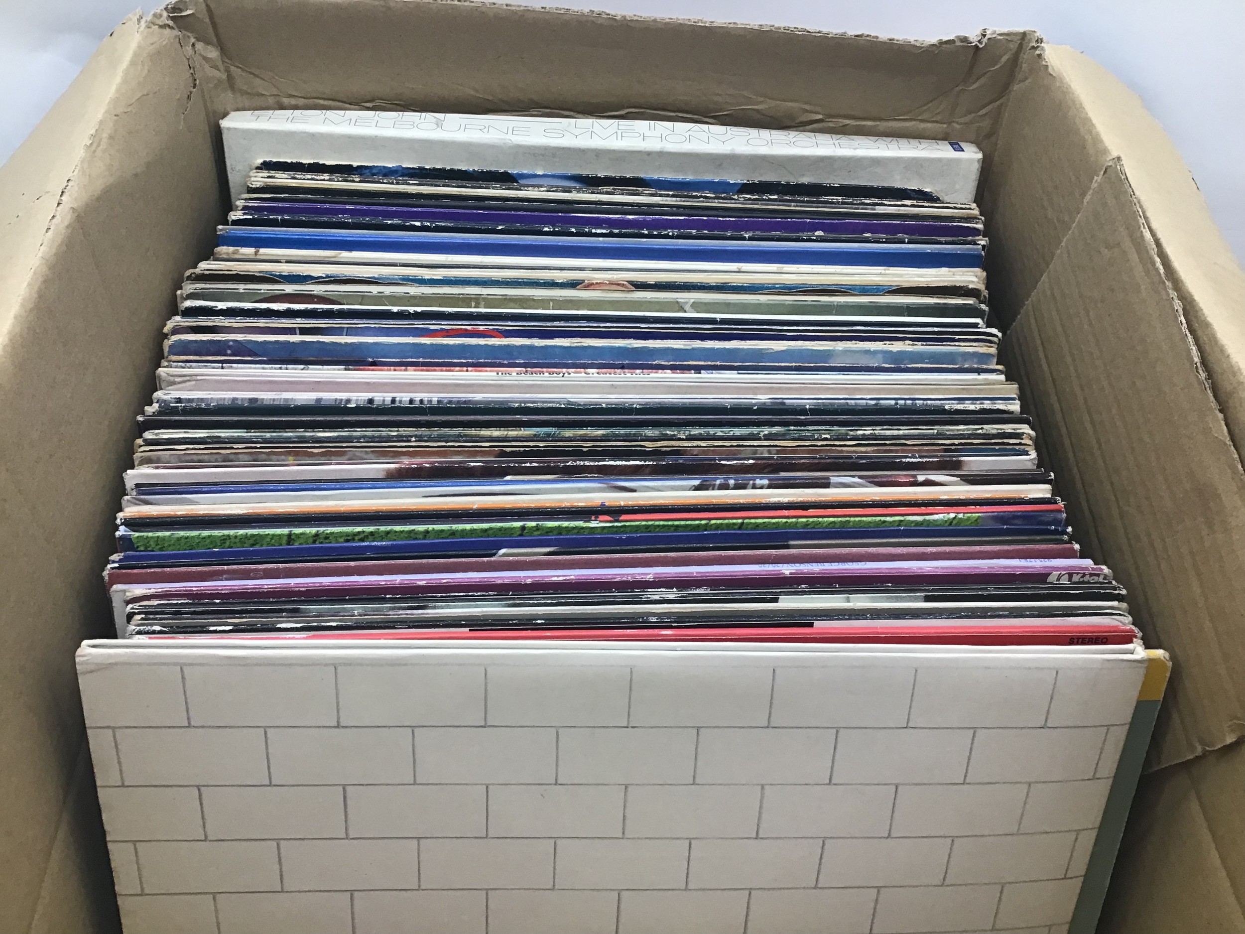 BOX OF ROCK AND POP VINYL LP RECORDS. To include David Bowie - Focus - George Benson - The Who -
