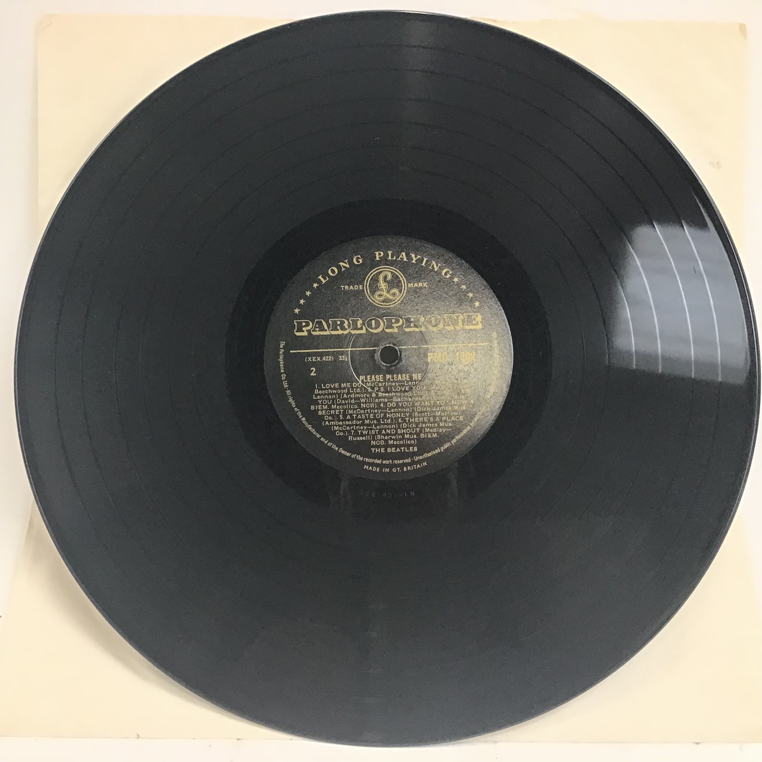 BEATLES - BLACK AND GOLD ?Please Please Me? LP vinyl record. Found on the Parlophone label PMC - Image 11 of 13