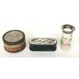 Silver lidded pill box plus 2 others