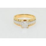 Gents 18ct gold ring to compliment your Rolex with a princess cut diamond of approx 1.5ct size Z