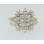 Diamond 9ct gold ring Size O.