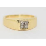 18ct gold mans diamond ring approx 45 pionts size P