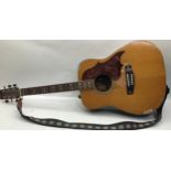 YAMAHA 6 STRING ACOUSTIC GUITAR. Here we have a guitar finished in rosewood complete with pick-up
