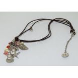 Van Peterson 925 silver agate leather necklace