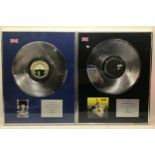 TWO RECORD COMPANY PRESENTATION DISC?s. These were presented to head of Warner Brothers UK Richard