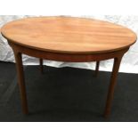 McIntosh 1960's mid century teak extending dining table with makers mark 158cm wide fully extended