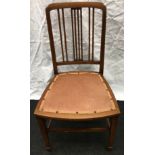 Arts & Crafts inlaid chair by Allen & Appleyard with makers mark 80x42x39cm.