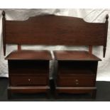 Stag Minstrel pair of bedside cabinets each 53x46x51cm together with a Stag Minstrel double