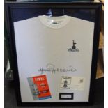 Large framed signed Jimmy Greaves Tottenham Hotspurs Signed shirt from the 1967 cup final.