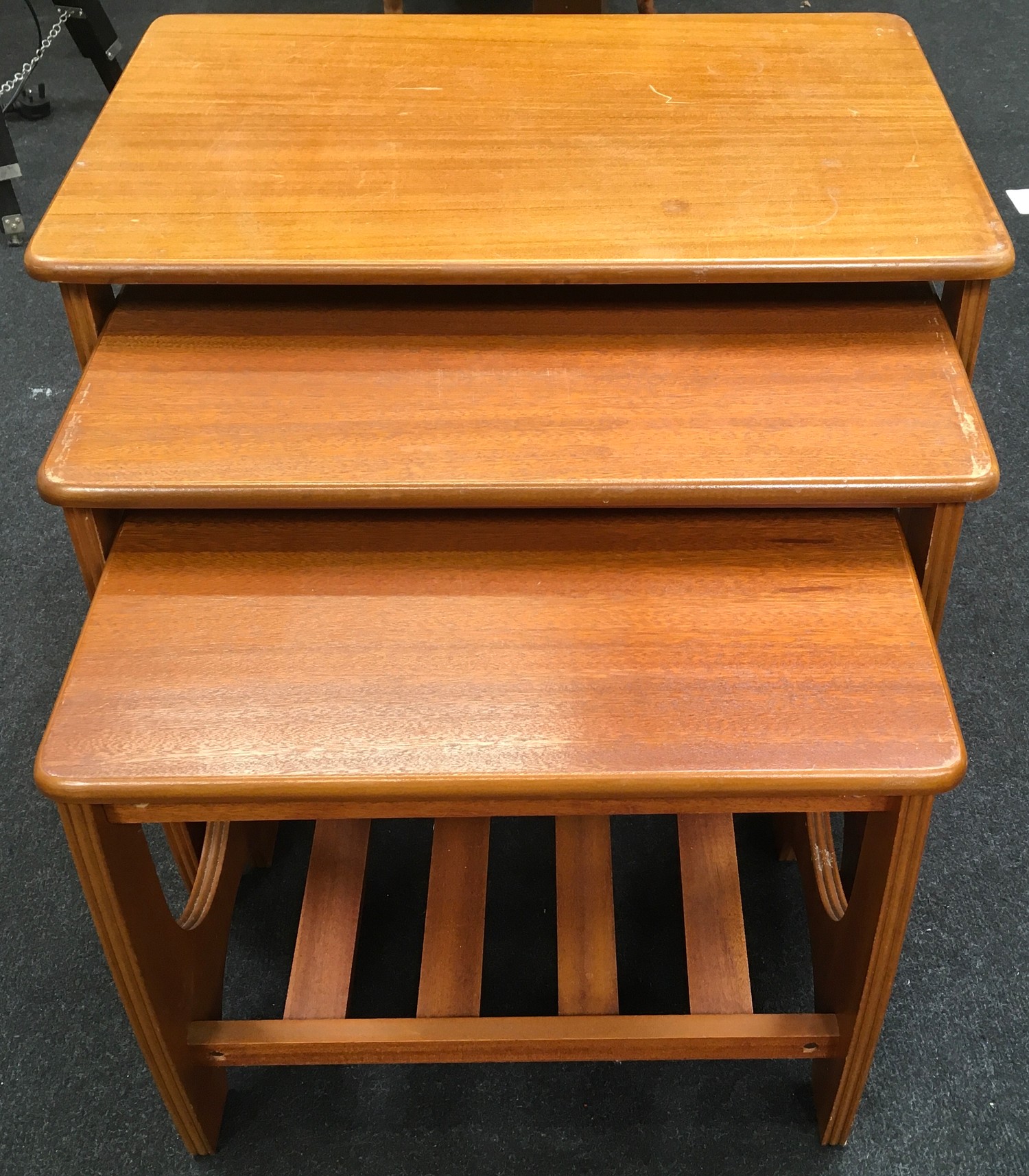 1960s nest of 3 tables in the G plan style 50x60x40cm largest