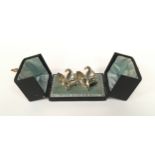 Pair silver napkin rings in presentation box