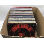 BOX OF VARIOUS 70?s & 80?s VINYL LP RECORDS. This lot contains artists - Talking Heads -