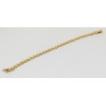 18ct gold ladies square link flat bracelet 10gm